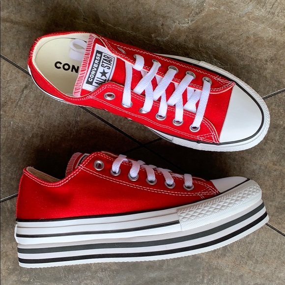 CONVERSE CTAS PLATFORM LAYER OX ENAMEL RED/WHITE/B - Picture 15 of 16
